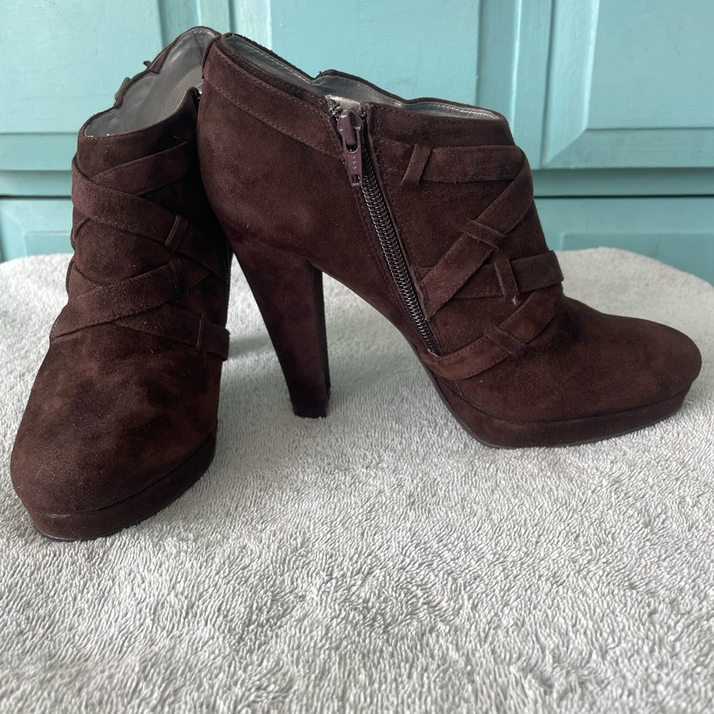 Calvin Klein Brown Suede Ankle Boots